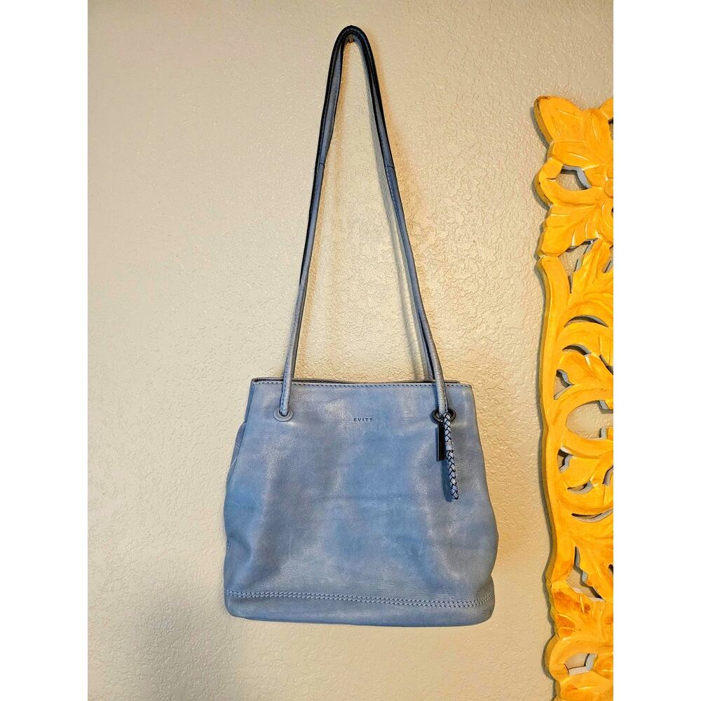 Evity Denim Blue Color, Leather Shoulder Bag